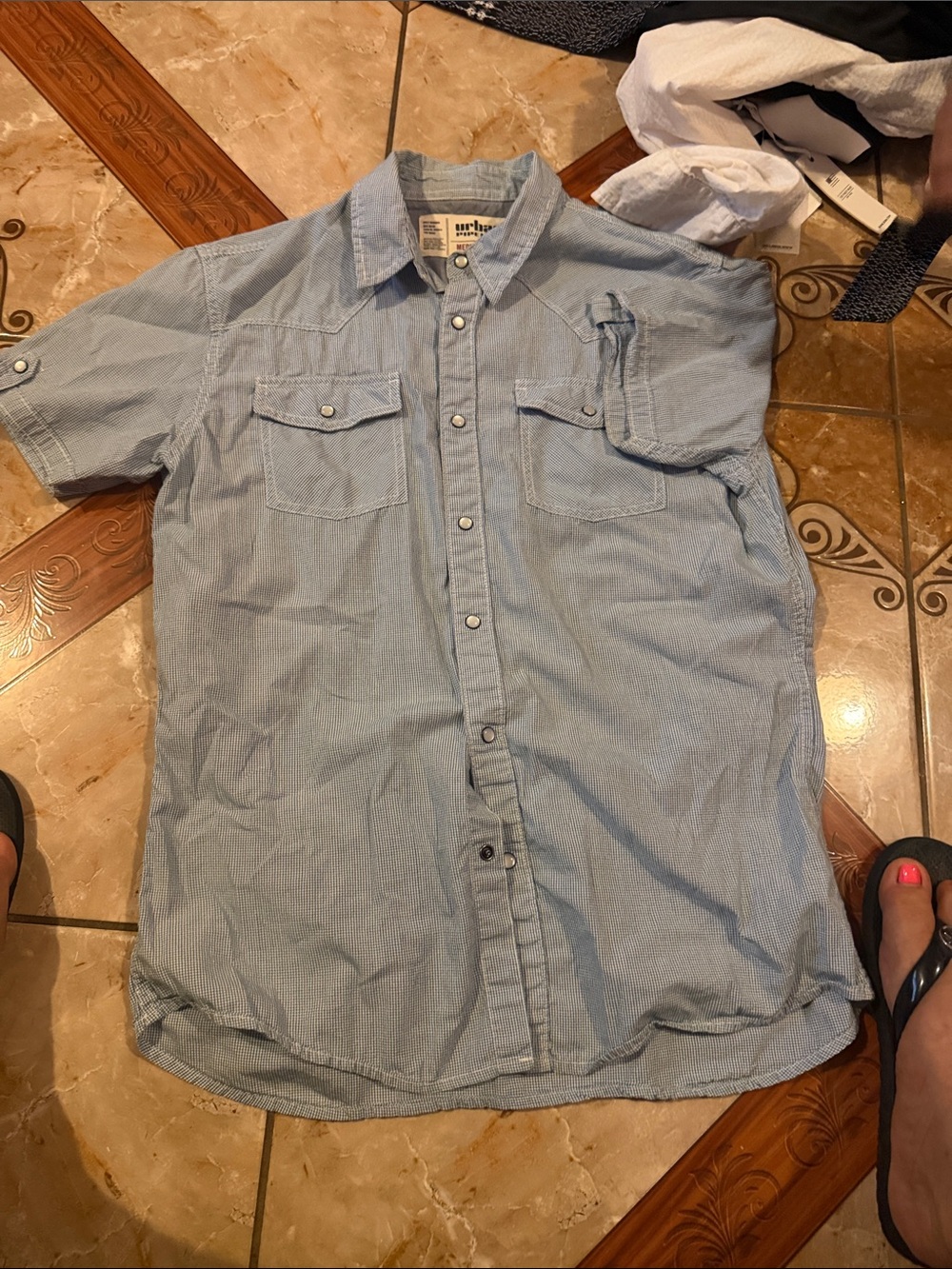 urban pipeline Light Blue Short-Sleeve Button-Down Shirt